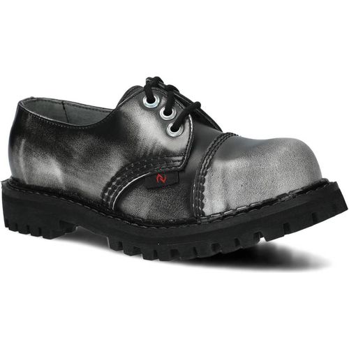 nagaba Stahlkappenschuhe, aus Leder, Leder-Einlegesohle, Weiß – Schwarz, 37