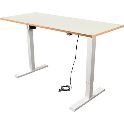 Schreibtisch Imstande, smart-w + Tischplatte Sperrholz HPL Platinweiß 180x80cm