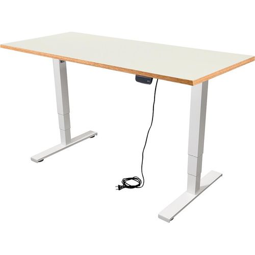 Schreibtisch Imstande, business-w + Tischplatte Sperrholz Platinweiß 140x80cm