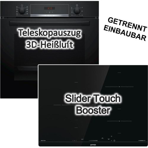 Herdset Bosch Backofen EcoClean + Gorenje Induktionskochfeld Booster autark 70 cm