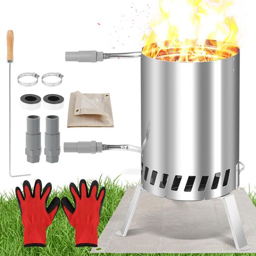 Hengda Poolheizung mit Feuermatte Feuer Schwimmbadheizung Pool Poolofen Heizspirale 30x60cm