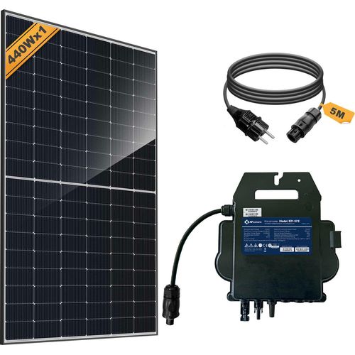 Balkonkraftwerk 400W_APsystems® EZ1-SPE 400 + JA Solar® 440W Solarmodul + 5m Betteri® auf Schuko Netzanschlusskabel, 0% MwSt