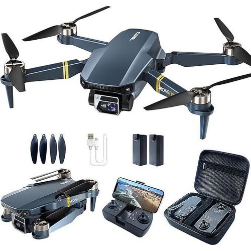 Bürstenlos Super Ausdauer Faltbare Quadcopter Drohne für Anfänger– 40+ Minuten Flugzeit, Wi-Fi FPV Drohne mit 120°Weitwinkel 4K HD Kamera(2 Batterien)