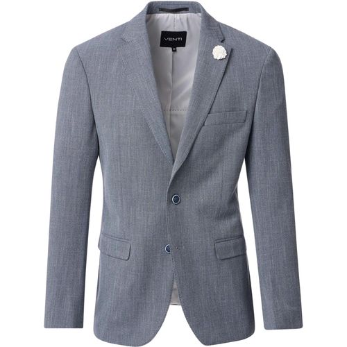 VENTI Herren Anzugsakko City Revers Casual-Fit Bi-Color Hellblau 29