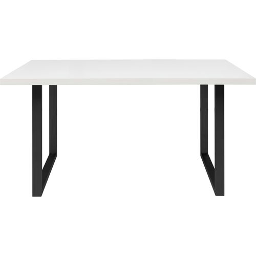 Esstisch ></noscript>TABLES< in Weiss, schwarze U-Metallfüße - 140x74,7x90cm (BxHxT)