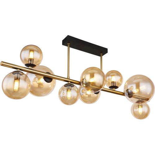 Deckenleuchte Wohnzimmer LED Deckenlampe Deckenstrahler Amber Kugeln 9 flammig