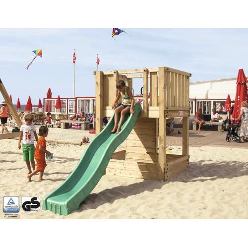 Spielhaus mit Stelzen P1 Douglasie HY-Land 390 x 160 cm Holz Grundturm, Sandkasten, Rutsche, Kletterwand