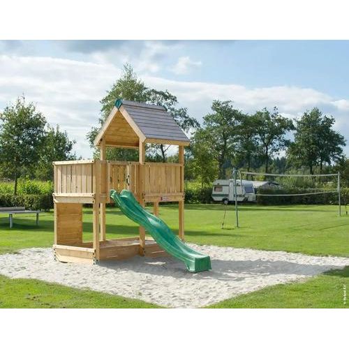 Spielhaus mit Stelzen P3 Douglasie HY-Land 410 x 300 cm Holz aus Rutsche, Sandkasten, Kletterwand