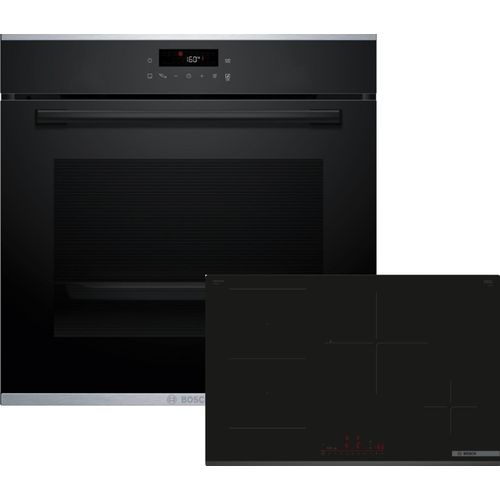 Bosch Einbau-Backofen-Set, HBA271BB3 + HEZ538000 + PVS83KHC1E, Einbau-Backofen, Induktionskochfeld, Clip-Auszug HBDPAL783