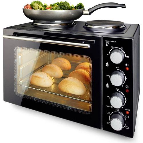 Emerio MO-125236.4 Mini-Backofen mit 2 Kochplatten