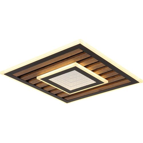 LED Deckenleuchte, Holzleuchte, schwarz, L 40 cm