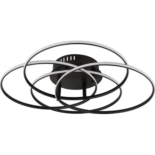 LED Deckenleuchte, Alu, schwarz, neutralweiß, D 51,5 cm