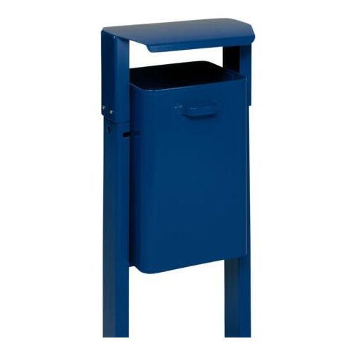Mülleimer mit Dach - Zum Einbetonieren - 40 l - 1.130 x 420 x 315 mm (HxBxT) - enzianblau
