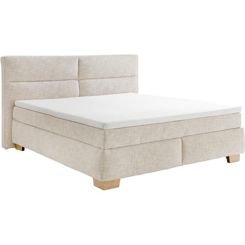 Boxspringbett - 180 x 200 cm - Beige - Webstoff