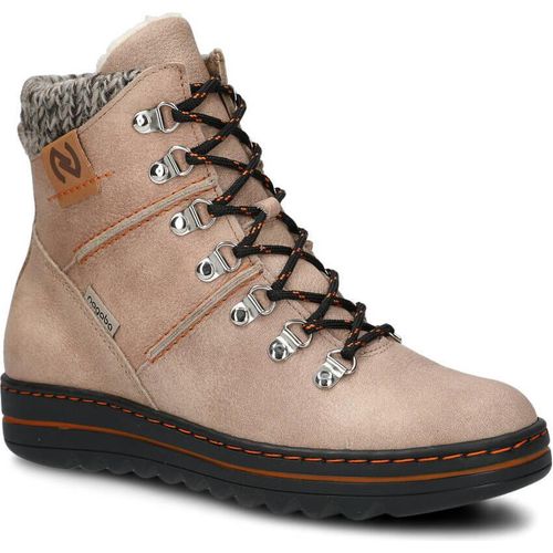NAGABA Winter Lederschuhe Damen Winterschuhe Wanderschuhe Beige, 37