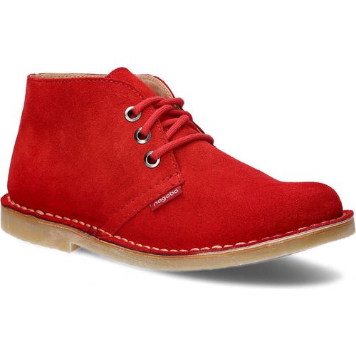 NAGABA Damen Lederschuhe mit Leder-Einlegesohle, Rot, 39