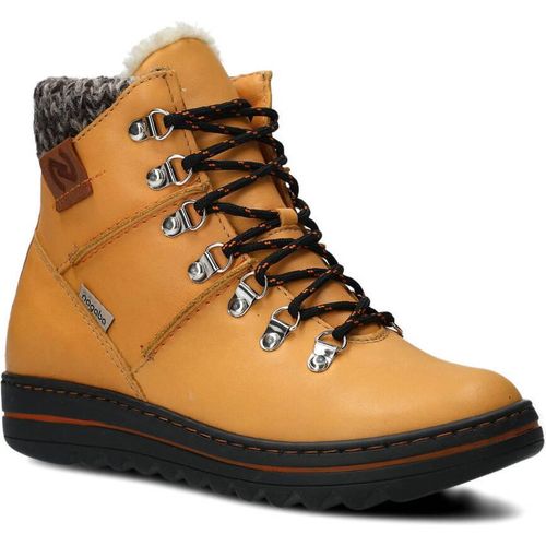 NAGABA Winter Lederschuhe Damen Winterschuhe Wanderschuhe Gelb, 37