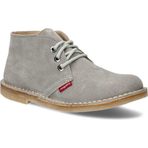 NAGABA Damen Lederschuhe mit Leder-Einlegesohle, Grau, 41