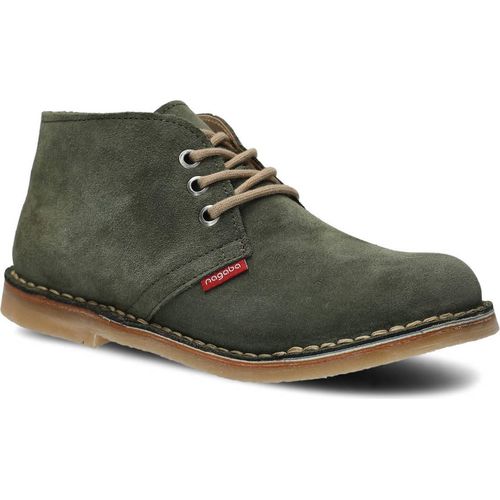 NAGABA Damen Lederschuhe mit Leder-Einlegesohle, Khaki, 38
