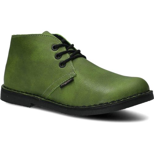NAGABA Damen Lederschuhe mit Leder-Einlegesohle, Grün, 38