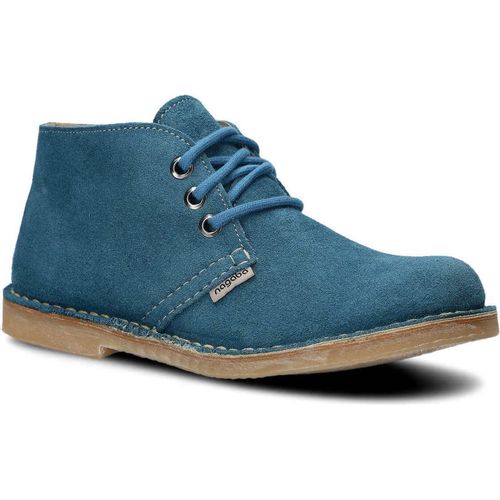 NAGABA Damen Lederschuhe mit Leder-Einlegesohle, Blau, 39