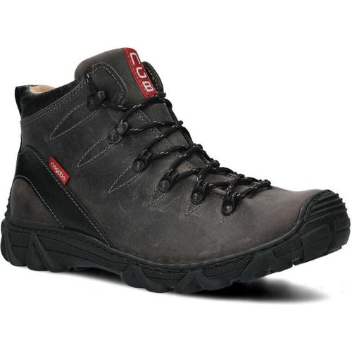 NAGABA Wanderschuhe Herren Winterschuhe Damenstiefel Echtleder Grau, 40