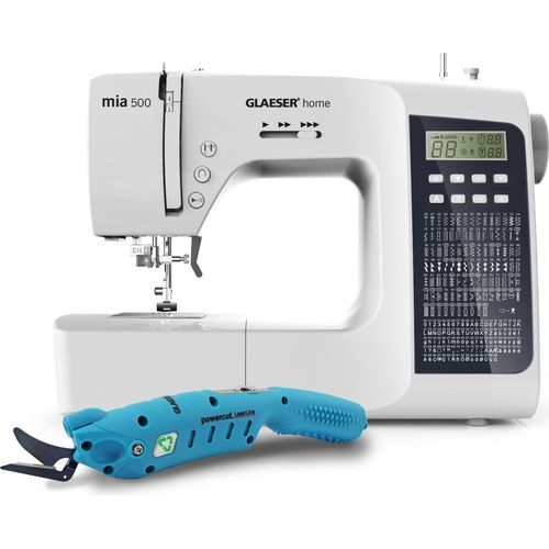 GLAESERhome Kreativ500 Bundle | mia500 + Anschiebetisch + POWERCUT Schere