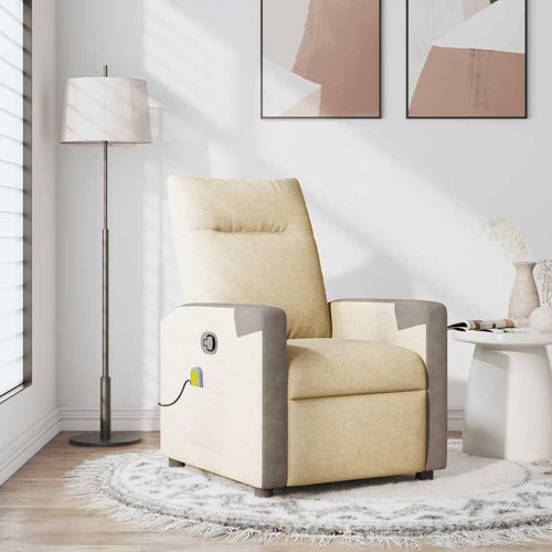 Massagesessel Creme Stoff, Klassische Sessel DesignMöbel