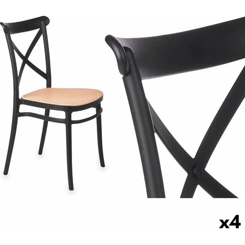 Stuhl PC-175 Schwarz Beige 4 Stück