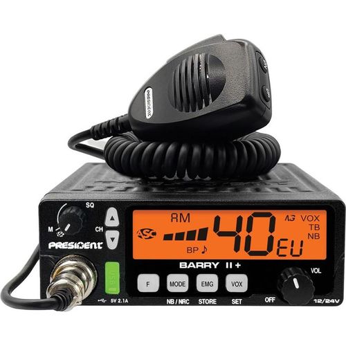 President ® Barry II+, CB-Funkgerät 12V 24V, AM/FM Kommunikation, Farbdisplay,