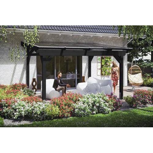 Terrassenüberdachung SKAN HOLZ Sanremo 434 x 250 cm anthrazit