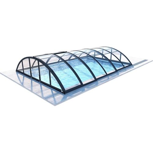 Poolüberdachung Orbit - 6,47x3,50 m - Massives Polycarbonat 3 mm - Farbe RAL7016 Graphit