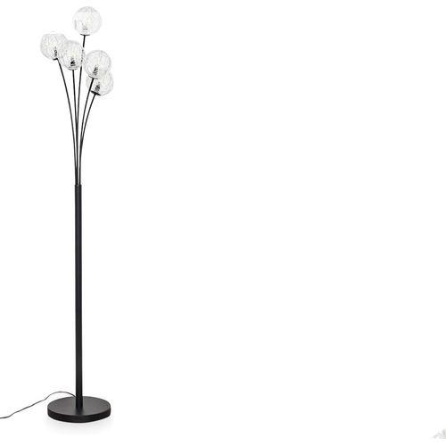 Lerici dimmbare Stehlampe aus Metall in Schwarz/Silberfarben