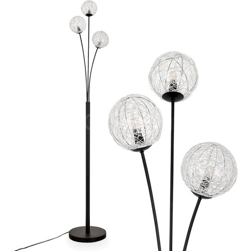 Lerici Stehlampe aus Metall in Schwarz/Silberfarben