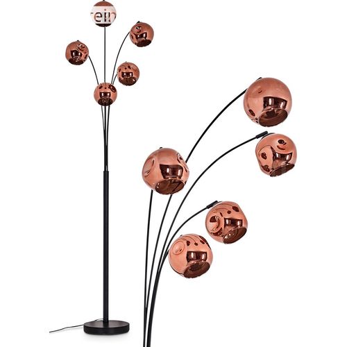 Villamare Stehlampe aus Metall/Glas in Schwarz/Kupferfarben