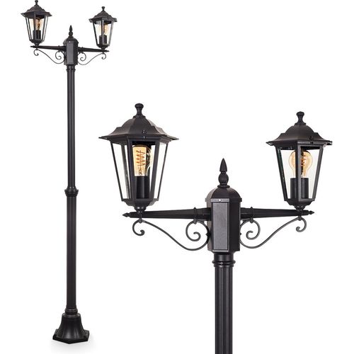 Rivale Außenwegeleuchte aus Metall/Glas in Schwarz/Klar