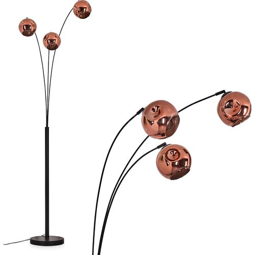 Villamare Stehlampe aus Metall/Glas in Schwarz/Kupferfarben