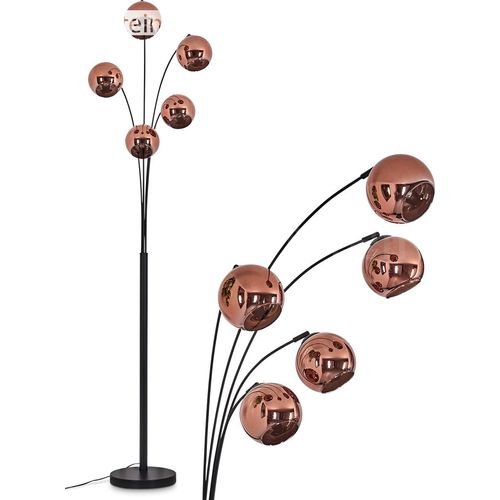 Cesaro Stehlampe aus Metall/Glas in Schwarz/Kupferfarben