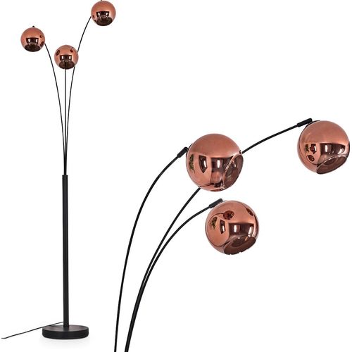 Cesaro Stehlampe aus Metall/Glas in Schwarz/Kupferfarben