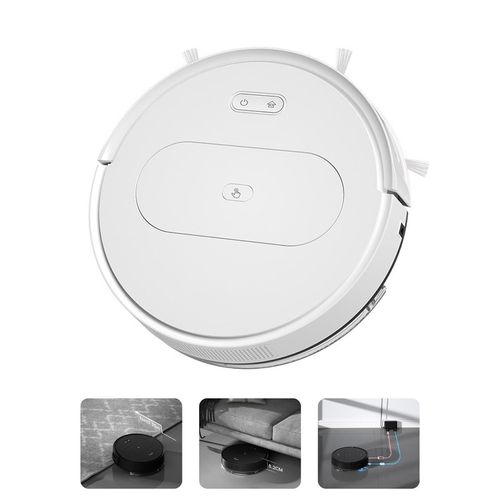 RoboterStaubsauger,1800 Pa Starke Saugleistung Roboter,180ml Wassertank Staubsauger, Steuerung mit App/WiFi,Weiß