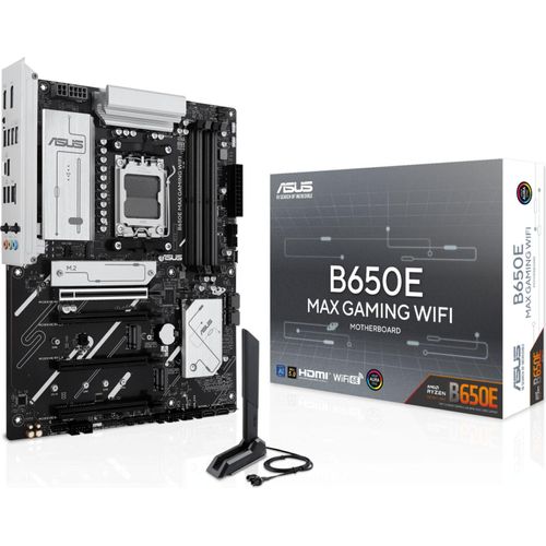 ASUS B650E MAX GAMING WIFI - Motherboard - ATX - Socket AM5 - AMD B650 Chipsatz - USB-C 3.2 Gen2, USB 3.2 Gen 2, USB 3.2 Gen 1 - 2.5 Gigabit LAN, Wi-Fi 6E, Bluetooth - Onboard-Grafik (CPU erforderlich)