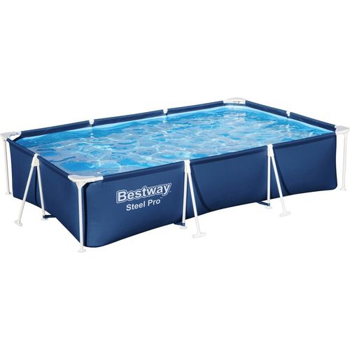 Bestway Steel Pro Frame Pool ohne Pumpe 300 x 201 x 66 cm, dunkelblau, eckig