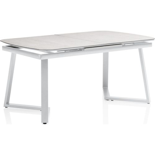 KETTLER Glas-Keramik-Ausziehtisch 200/260x95 cm silber/grau, Aluminium/Glas-Keramik