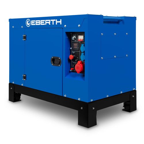 EBERTH 10000 Watt Notstromaggregat Diesel, Stromerzeuger mit 18,4 PS, 4-Takt Dieselmotor, 3-Phasen Stromgenerator mit 1x 400V, 2X 230V, 1x 12V