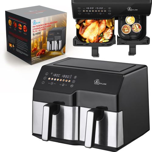 Extralink Home Luftfriteuse SJ-1000 10L EU, Friteuse, (6L+4L) 2500W