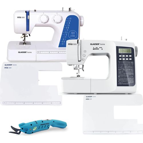 GLAESERhome Kreativ Family-Bundle | mia300 + mia500 + Anschiebetische + POWERCUT Schere