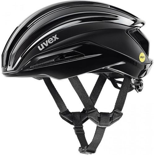 uvex surge aero MIPS Rennradhelm, black matt, 53-56cm, mit Aero-Cover, MIPS Air Node, Top-Belüftung, Brillengarage, entwickelt mit Intermarché-Wanty Team