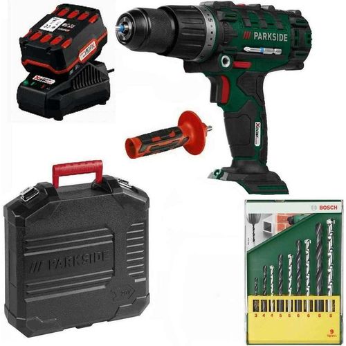 PARKSIDE 20V Schlagbohrschrauber PSBSA 20-Li C3 Akku 4 Ah+ Bohrer Set