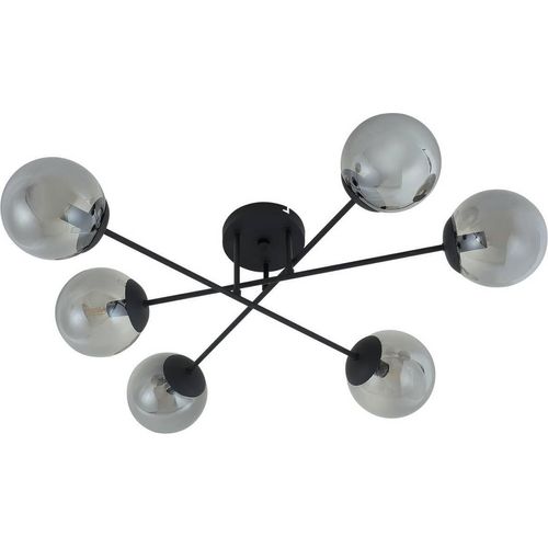 Lindby Deckenleuchte Isamer, rauchgrau, Ø 80 cm, Kugel