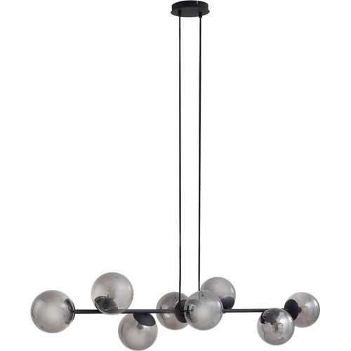 Lindby Pendelleuchte Isamer, rauchgrau, 130 cm, Kugel